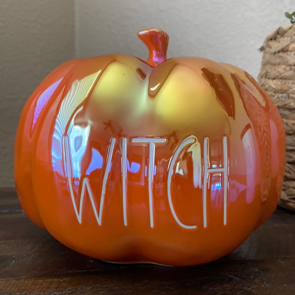 Rae Dunn Iridescent WITCH ORANGE Pumpkin Halloween